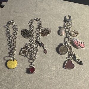 Silver Tone Charm Bracelet, Purse Charms or Steering wheel Charms